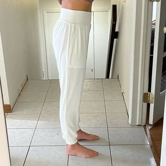 Cinq a Sept 5a7 Jogger Dress Pants XS High Waist Sheer Lined Off White $265